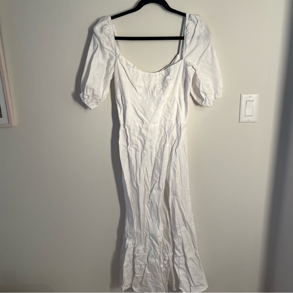 Reformation Belgium Linen Midi Dress White Size 6 - Picture 4 of 7